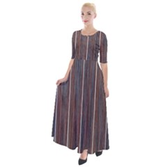 Dark Digital Wood Like Half Sleeves Maxi Dress by ConteMonfrey