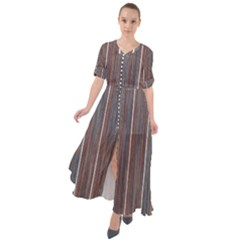 Dark Digital Wood Like Waist Tie Boho Maxi Dress by ConteMonfrey