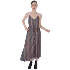 Dark Digital Wood Like Tie Back Maxi Dress by ConteMonfrey