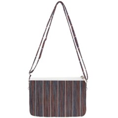 Dark Digital Wood Like Double Gusset Crossbody Bag by ConteMonfrey