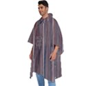 Dark digital Wood like Men s Hooded Rain Ponchos View2