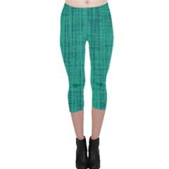 Painted Green Digital Wood Capri Leggings  by ConteMonfrey