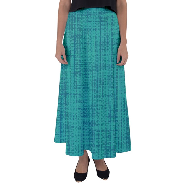 Painted green digital Wood Flared Maxi Skirt