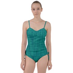 Painted Green Digital Wood Sweetheart Tankini Set by ConteMonfrey