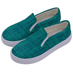 Painted Green Digital Wood Kids  Canvas Slip Ons by ConteMonfrey