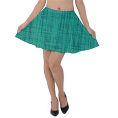 Painted Green Digital Wood Velvet Skater Skirt