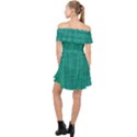 Painted green digital Wood Off Shoulder Chiffon Dress View2