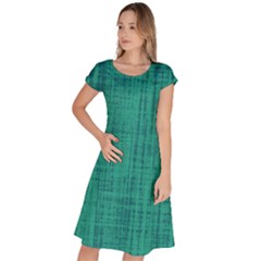 Painted Green Digital Wood Classic Short Sleeve Dress by ConteMonfrey