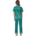 Painted green digital Wood Kids  Satin Short Sleeve Pajamas Set View2