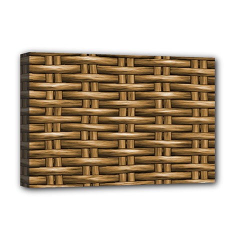 Brown Digital Straw - Country Side Deluxe Canvas 18  X 12  (stretched) by ConteMonfrey