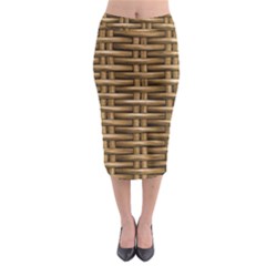 Brown Digital Straw - Country Side Midi Pencil Skirt by ConteMonfrey