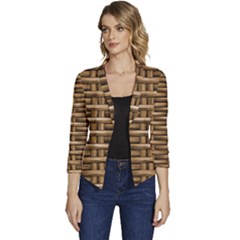 Brown Digital Straw - Country Side Women s Casual 3/4 Sleeve Spring Jacket by ConteMonfrey