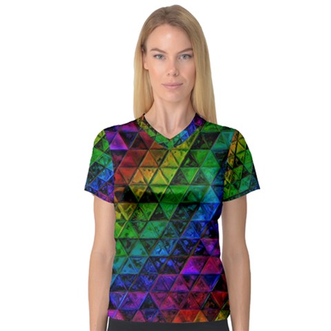 Pride Glass V-neck Sport Mesh Tee by MRNStudios