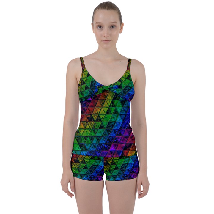 Pride Glass Tie Front Two Piece Tankini