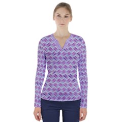 Purple Straw - Country Side  V-neck Long Sleeve Top by ConteMonfrey