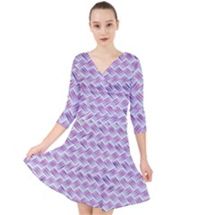 Purple Straw - Country Side  Quarter Sleeve Front Wrap Dress by ConteMonfrey