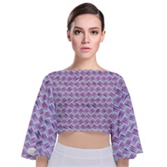 Purple Straw - Country Side  Tie Back Butterfly Sleeve Chiffon Top by ConteMonfrey