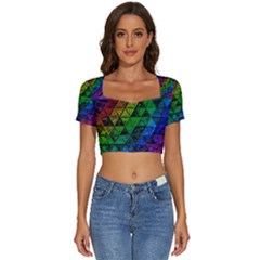 Pride Glass Short Sleeve Square Neckline Crop Top  by MRNStudios