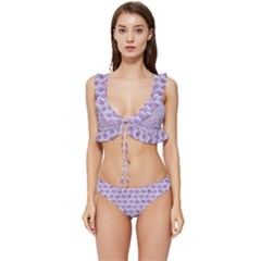 Purple Straw - Country Side  Low Cut Ruffle Edge Bikini Set by ConteMonfrey