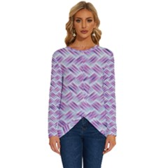 Purple Straw - Country Side  Long Sleeve Crew Neck Pullover Top by ConteMonfrey