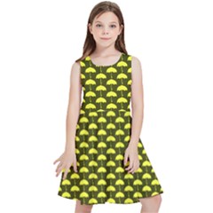 Under My Little Yellow Umbrella Kids  Skater Dress by ConteMonfrey