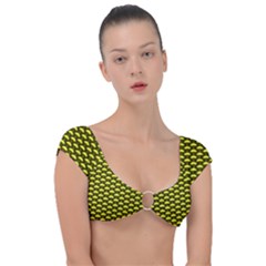 Under My Little Yellow Umbrella Cap Sleeve Ring Bikini Top