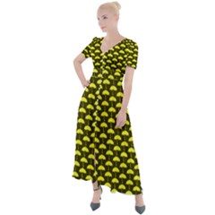 Under My Little Yellow Umbrella Button Up Short Sleeve Maxi Dress by ConteMonfrey