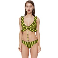 Under My Little Yellow Umbrella Low Cut Ruffle Edge Bikini Set by ConteMonfrey