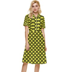 Under My Little Yellow Umbrella Button Top Knee Length Dress by ConteMonfrey