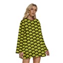 Under My Little yellow Umbrella Round Neck Long Sleeve Bohemian Style Chiffon Mini Dress View3