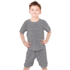 Gray Digital Denim Kids  Tee And Shorts Set by ConteMonfrey