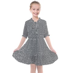 Gray Digital Denim Kids  All Frills Chiffon Dress by ConteMonfrey