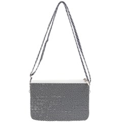 Gray Digital Denim Double Gusset Crossbody Bag by ConteMonfrey