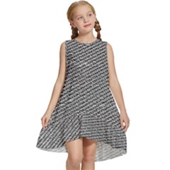 Gray Digital Denim Kids  Frill Swing Dress by ConteMonfrey