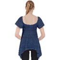 Digital dark blue Linen Lace Front Dolly Top View2