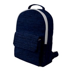 Digital Dark Blue Linen Flap Pocket Backpack (large) by ConteMonfrey