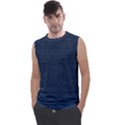 Digital dark blue Linen Men s Regular Tank Top View1