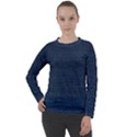 Digital dark blue Linen Women s Long Sleeve Raglan Tee View1