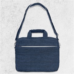 Digital Dark Blue Linen Macbook Pro 13  Shoulder Laptop Bag  by ConteMonfrey