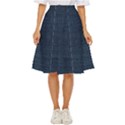 Digital dark blue Linen Classic Short Skirt View1