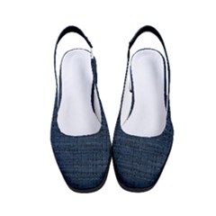 Digital Dark Blue Linen Women s Classic Slingback Heels by ConteMonfrey