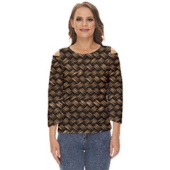 Brown Straw - Country Side Cut Out Wide Sleeve Top