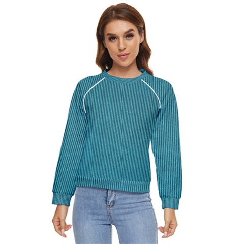 Blue Digital Fabric Women s Long Sleeve Raglan Tee by ConteMonfrey