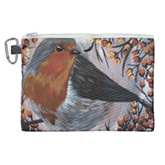 European Robin Canvas Cosmetic Bag (xl) by EireneSan