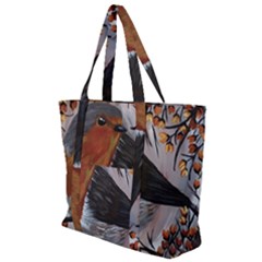 European Robin Zip Up Canvas Bag