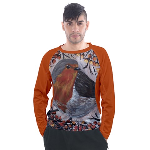 European Robin Men s Long Sleeve Raglan Tee by EireneSan