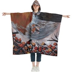 European Robin Women s Hooded Rain Ponchos by EireneSan