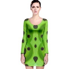 Abstract Geometric Modern Pattern Long Sleeve Velvet Bodycon Dress