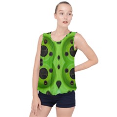 Abstract Geometric Modern Pattern Bubble Hem Chiffon Tank Top