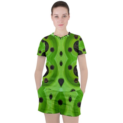 Abstract Geometric Modern Pattern Women s Tee And Shorts Set by dflcprintsclothing